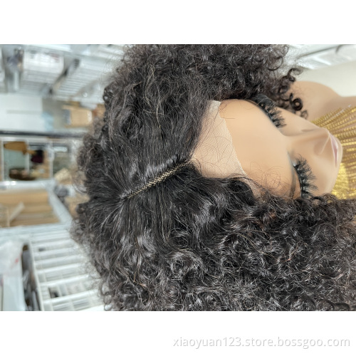 Mayqueen Hair Vendor Wholesale  4*4 T Part Lace Afro Curl Short Wig 100% Virgin Human Hair Lace Front Wigs For Black Women